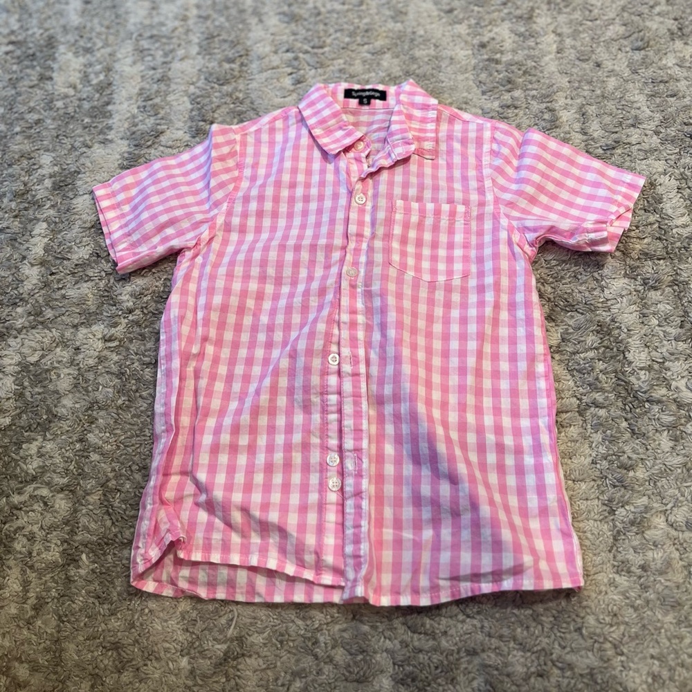 Spring&Gege Pink Gingham Shirt
